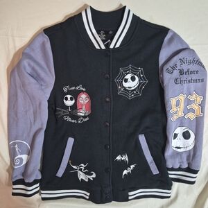 Nightmare Before Christmas Varsity Jacket Womens Medium Disney Jack Skellington